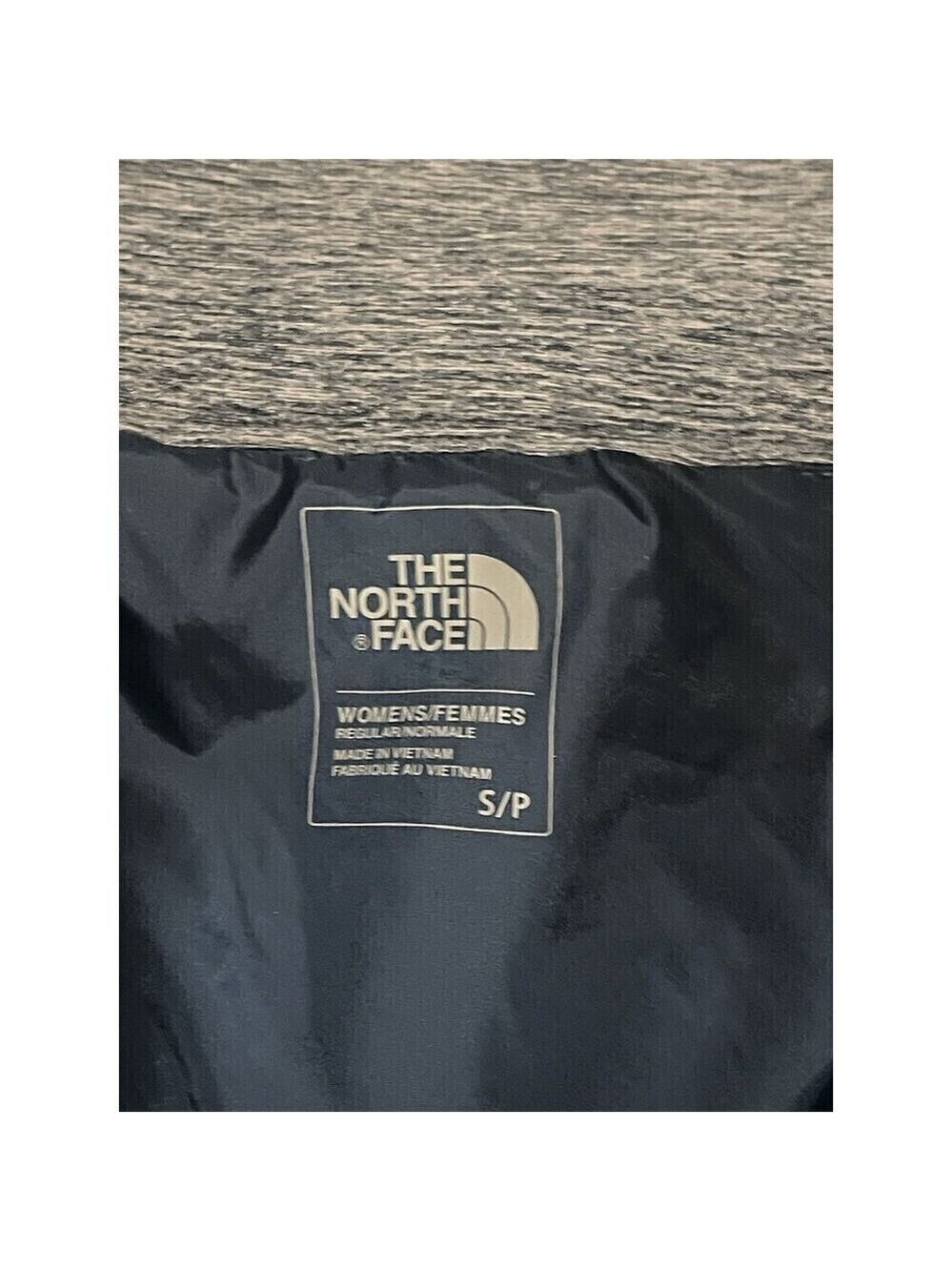 The North Face Sz S/P Heathered Gray Puffer Vest Womens Quilted Full Zip Logo - Picture 4 of 8